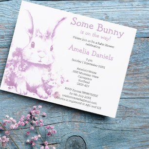 Lavendel Some Bunny komt naar het Baby shower Kaart
