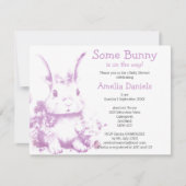 Lavendel Some Bunny komt naar het Baby shower Kaart (Voorkant)