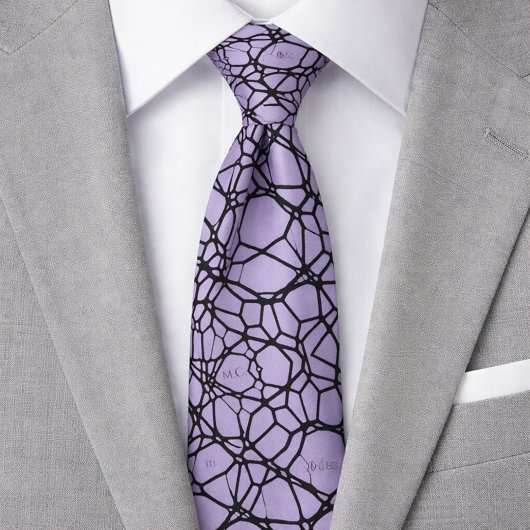 Lavendel Speelse Ongewone Geometrische Monogram Stropdas