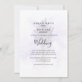 Lavendel Spetter Bloem zonder ouders vermeld Trouw Kaart (Voorkant)