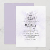 Lavendel Spetterend Bloem Motief Trouwkaart Geen O Kaart (Voorkant / Achterkant)