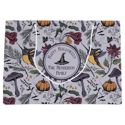 Lavendel Spooky Halloween Hummingbird Garden Groot Cadeauzakje (Voorkant)