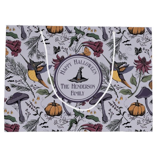 Lavendel Spooky Halloween Hummingbird Garden Groot Cadeauzakje (Achterkant)