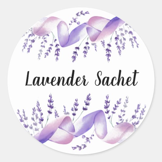 Lavendel Sprigs Lavendel Sachet Sticker (Voorkant)
