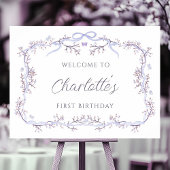 Lavendel Spring Garden 1st Birthday Welcome Sign Poster