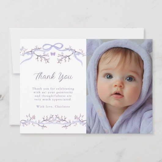 Lavendel Spring Garden Any Age Foto Bedankkaart (Voorkant)