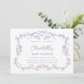 Lavendel Spring Garden Girl Baby shower Kaart (Staand voorkant)
