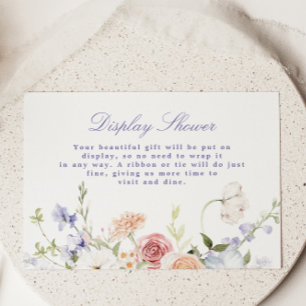 Lavendel Spring Pastel Bloemen Display Douche Informatiekaartje