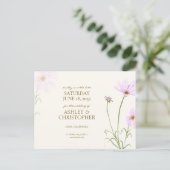 Lavendel Spring Wildflower Bruiloft Save the Date Briefkaart (Staand voorkant)