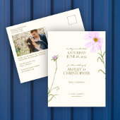 Lavendel Spring Wildflower Bruiloft Save the Date Briefkaart