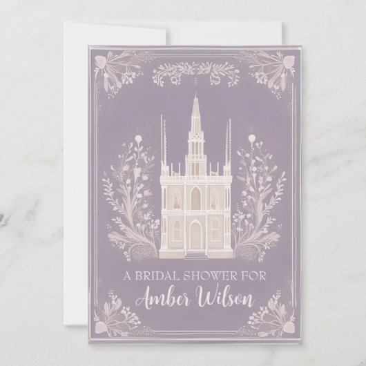 Lavendel Sprookjeskasteel Uitnodiging (Voorkant)