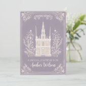 Lavendel Sprookjeskasteel Uitnodiging (Staand voorkant)