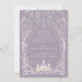 Lavendel Sprookjeskasteel Uitnodiging (Achterkant)