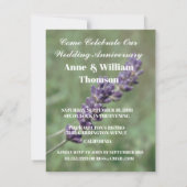 Lavendel stalk Bruiloft Jubileum Uitnodigingen (Achterkant)