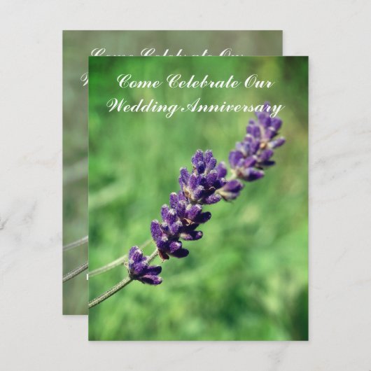 Lavendel stalk Bruiloft Jubileum Uitnodigingen (Voorkant / Achterkant)