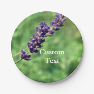 Lavendel Stalk Foto Aangepaste Tekst Papier Borden Papieren Bordje