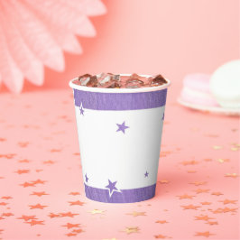 Lavendel Star Border Paper Cups voor bruiloft, Par Papieren Bekers