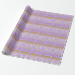 Lavendel Star Stripes Wrapping Papier<br><div class="desc">Inpakpapier is afgebeeld in Lavendel met een stoom van mini Goudkleurige sterren die overal strepen vormen. Pas dit object aan of koop het object zoals het is.</div>