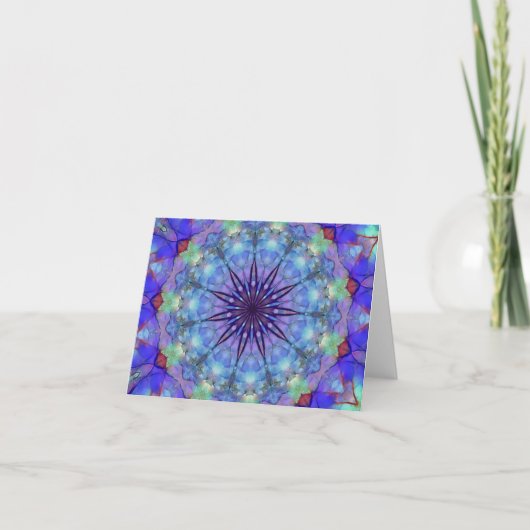 Lavendel Starburst Mandala Notecards Bedankkaart (Voorkant)