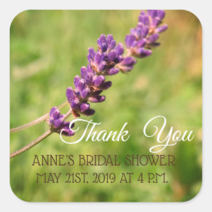 Lavendel steel Bruids DoucheSticker Vierkante Sticker
