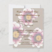 Lavendel steel Huwelijksjubileum Uitnodigingen (Achterkant)