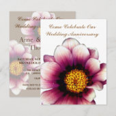 Lavendel steel Huwelijksjubileum Uitnodigingen (Voorkant / Achterkant)