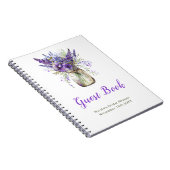 Lavendel stenen pot bruiloft cadeau gast boek notitieboek (Rechterzijde)