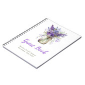 Lavendel stenen pot bruiloft cadeau gast boek notitieboek (Linkerzijde)