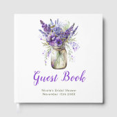 Lavendel stenen pot bruiloftsborrel gastenboek (Voorkant)