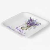 Lavendel stenen pot bruiloftsborrel papieren bordje (Gebogen)