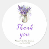 Lavendel stenen pot bruiloftsborrel ronde sticker (Voorkant)