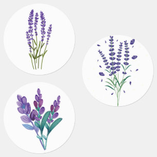 Lavendel stickers waterverf Bloemen Kruiden Boeket