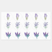 Lavendel stickers waterverf Bloemen Kruiden Boeket (Vel)
