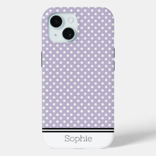Lavendel Stippen Aangepaste Samsung iPhone 15 Case