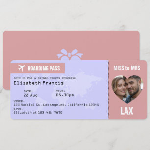 Lavendel & Stof Roze Instapkaart Bruiloftsfeest Kaart