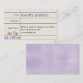 Lavendel Storybook Baby Meisje Douche Luier Raffle Informatiekaartje (Voorkant / Achterkant)