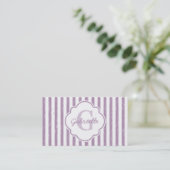 Lavendel Streep Monogram Visitekaartje (Staand voorkant)