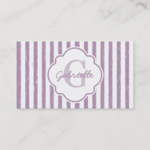 Lavendel Streep Monogram Visitekaartje
