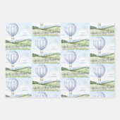 Lavendel Strepen Ballon Bloem Bruidsmeisjesfeest Inpakpapier Vel (Voorkant)