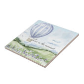 Lavendel Strepen Ballon Bloem Bruidsmeisjesfeest Tegeltje (Zijkant)