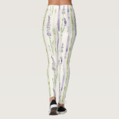 Lavendel Strepen Bloem Leggings (Achterkant)