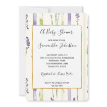 Lavendel Strepen Bloemen Baby Shower