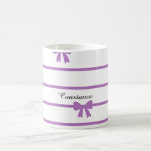 Lavendel strepen strikken coquet met naam