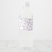 Lavendel Strepen Zilver Confetti Baby shower Label Waterfles Etiket (Achterkant)