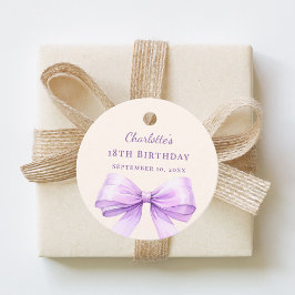 Lavendel strik ivoor DIY handgeschreven verjaardag Bedankjes Labels