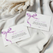 Lavendel strik luier Raffle Informatiekaartje