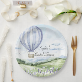 Lavendel Stripes Ballon Floral Vrijgezellenfeest Papieren Bordje