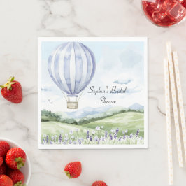 Lavendel Stripes Ballon Floral Vrijgezellenfeest Servet