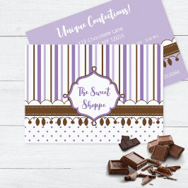 Lavendel Stripes Snoep Sweet Shoppe Visitekaartje