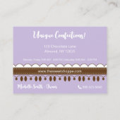 Lavendel Stripes Snoep Sweet Shoppe Visitekaartje (Achterkant)